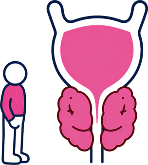 Schéma d'une prostate augmentée de volume (HBP)