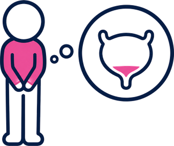 Pictogramme : vidange incomplète de la vessie